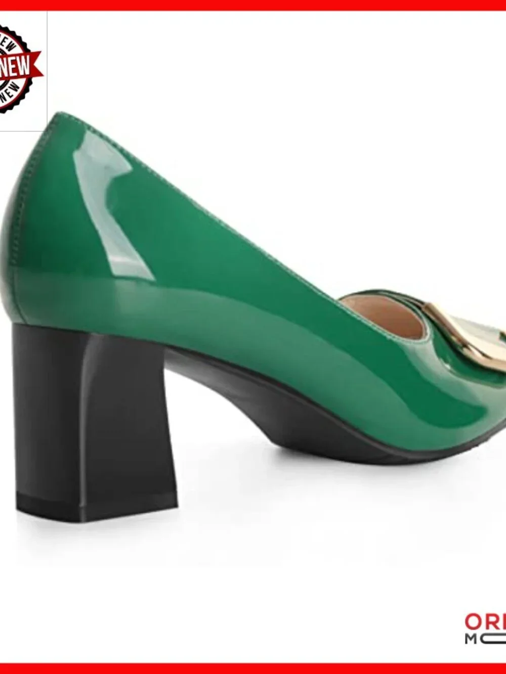 Women's Chunky Heel Pumps Square Toe Slip On Office Dress Shoes